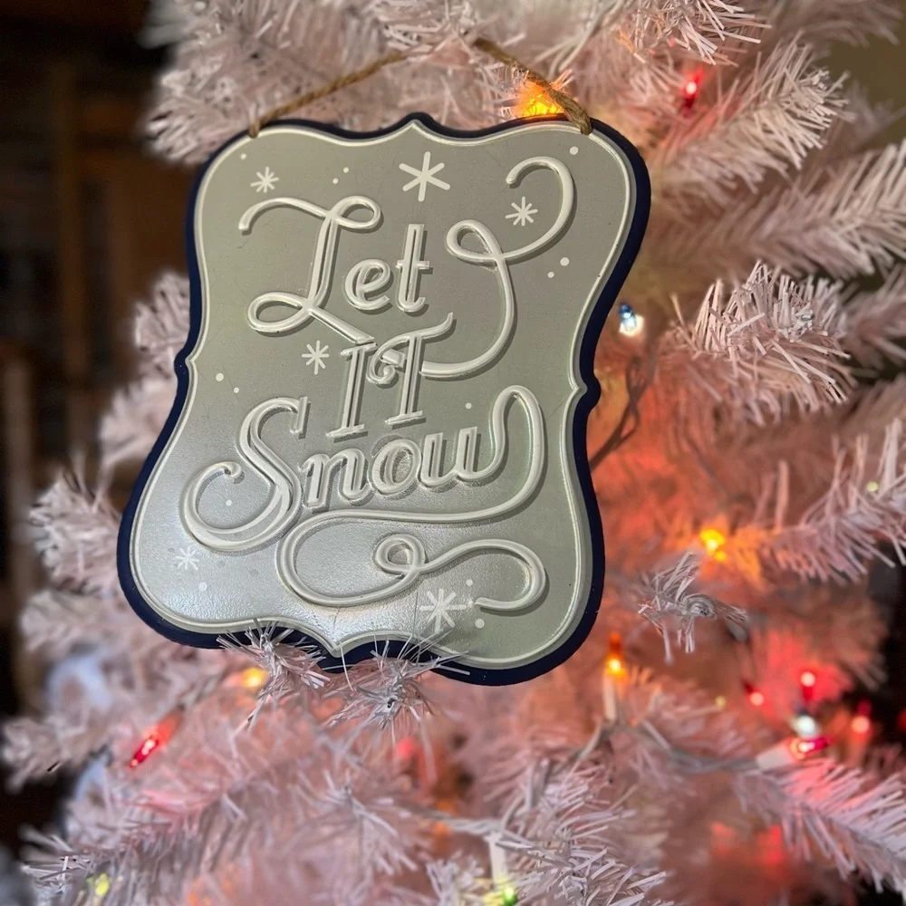 Large Vintage Let it Snow Christmas Christmas Ornament